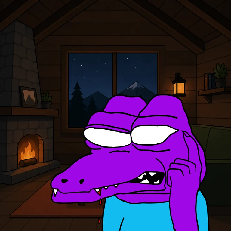 Purple COCO in a cabin